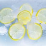 ice cubes with lemon